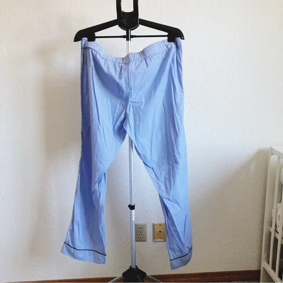 J. Crew End on End Cotton Long Sleeve Pajamas in Hydrangea Blue - Picture 8 of 13